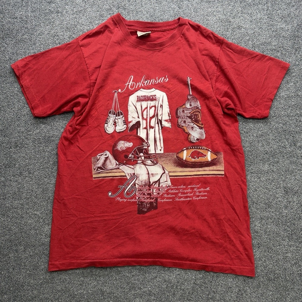 Nutmeg Arkansas Razorbacks Vintage‎ T Shirt Men's Size Large 90s All Sports